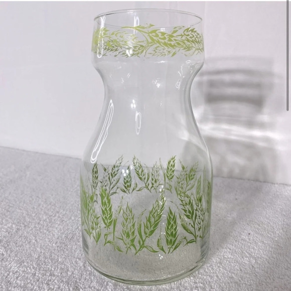 Vintage Libbey Spring  Floral Glass Juice Carafe Decanter Vase - Picture 3 of 11